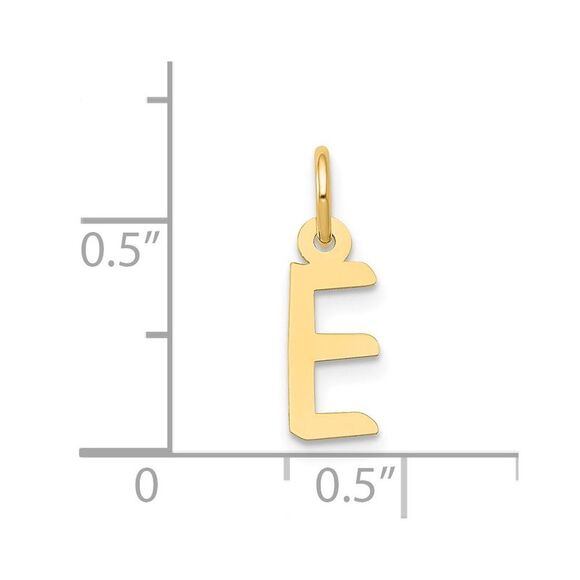 Kazi Luxury 14k Yellow Gold Small Slanted Block Letter E Initial Charm - Picture 4 of 4